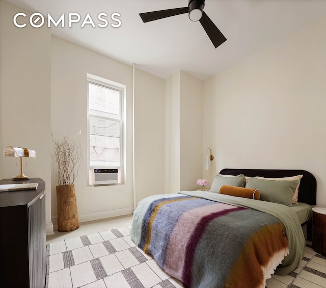 252 Greene Ave Unit 1B, New York City, NY 11238 - bedroom with cooling unit and a ceiling fan