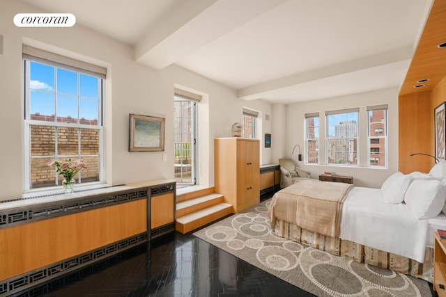 28 E 70th St Unit Ph1, New York City, NY 10021 - bedroom featuring beamed ceiling