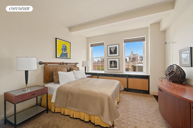 28 E 70th St Unit Ph1, New York City, NY 10021 - bedroom with radiator and beamed ceiling