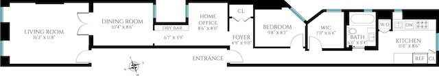 350 W 48th St Unit 4E, New York City, NY 10036 - view of floor plan / room layout