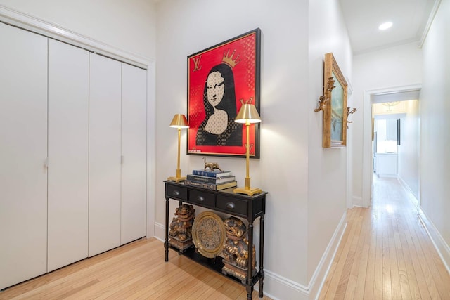 350 W 48th St Unit 4E, New York City, NY 10036 - corridor featuring hardwood / wood-style floors and recessed lighting