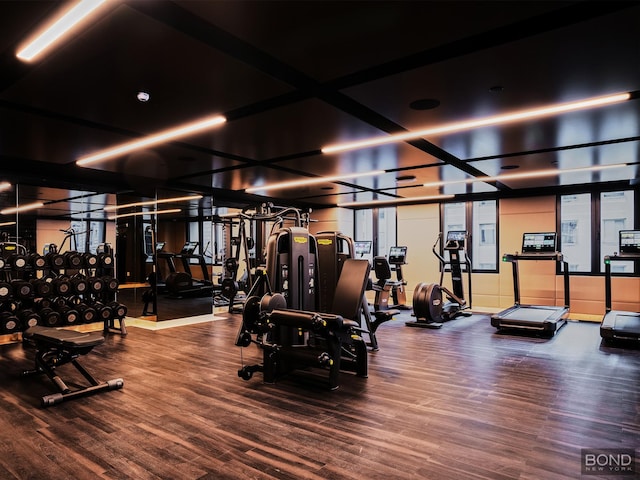 685 5th Ave Unit 9A, New York City, NY 10022 - workout area featuring wood finished floors