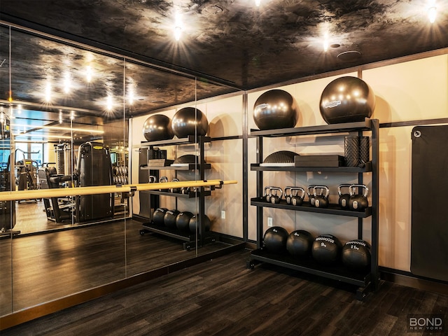 685 5th Ave Unit 9A, New York City, NY 10022 - workout area with wood finished floors