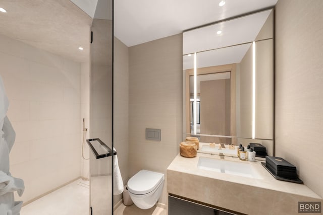 685 5th Ave Unit 9A, New York City, NY 10022 - bathroom with vanity, recessed lighting, and a tile shower