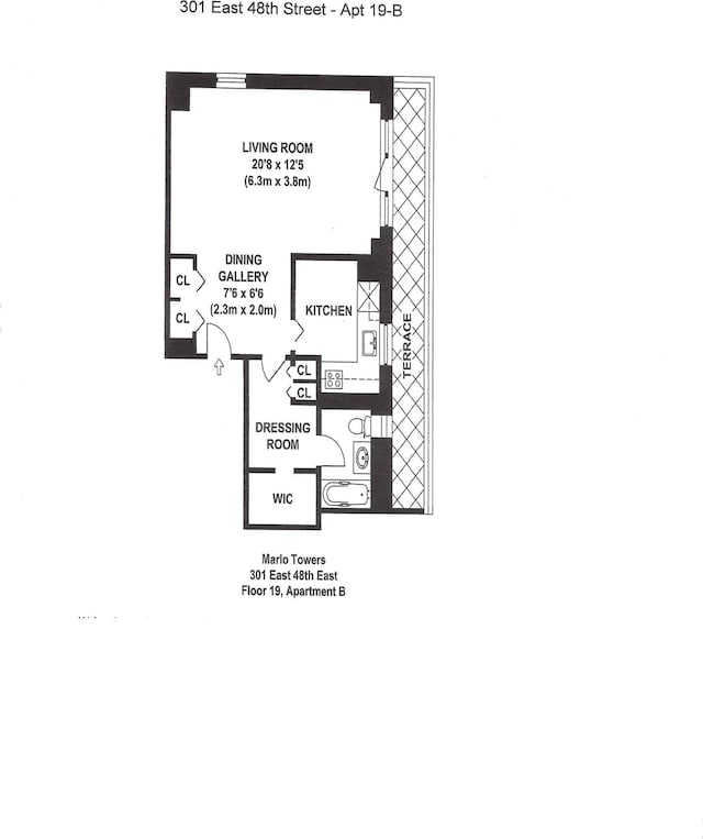 301 E 48th St Unit 19-B, New York City, NY 10017 - view of floor plan / room layout