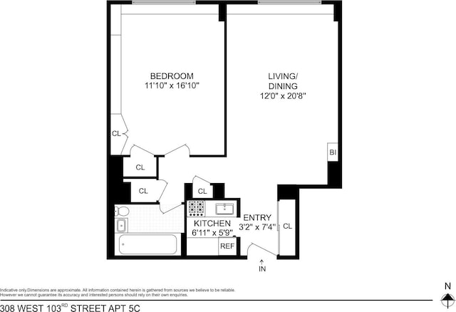 308 W 103rd St Unit 5C, New York City, NY 10025 - view of property floor plan