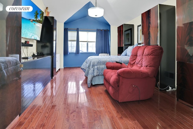 2054 Richmond Ave, New York City, NY 10314 - bedroom with hardwood / wood-style flooring and vaulted ceiling