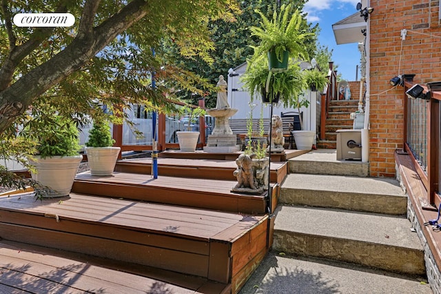 2054 Richmond Ave, New York City, NY 10314 - wooden deck with stairway