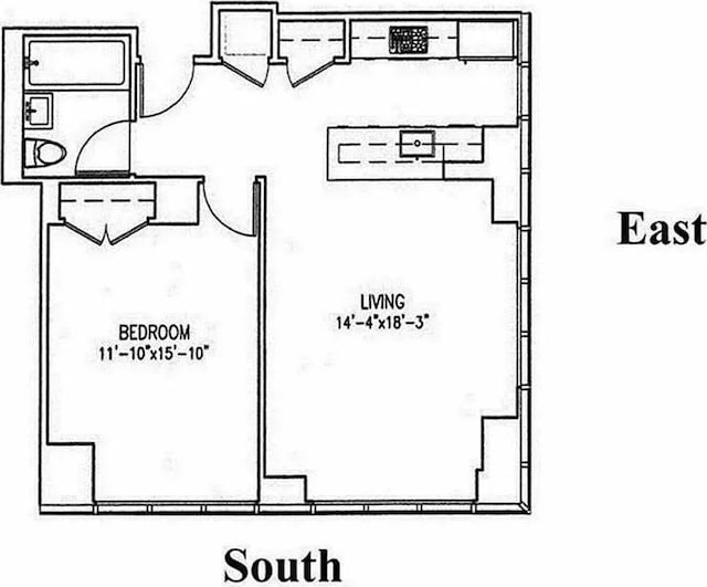 350 W 42nd St Unit 46E, New York City, NY 10036 - view of room layout
