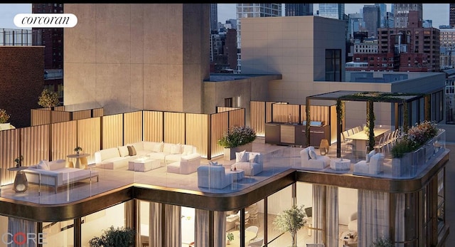 250 E 25th St Unit 9D, New York City, NY 10010 - balcony featuring a city view and an outdoor hangout area