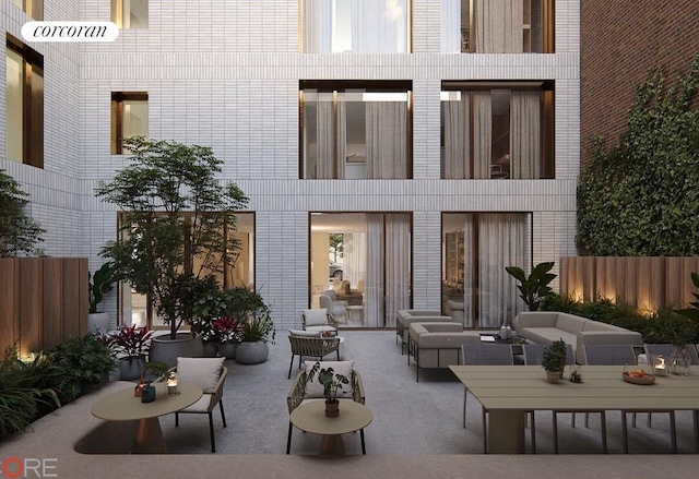 250 E 25th St Unit 9D, New York City, NY 10010 - rear view of property with an outdoor living space and a patio area