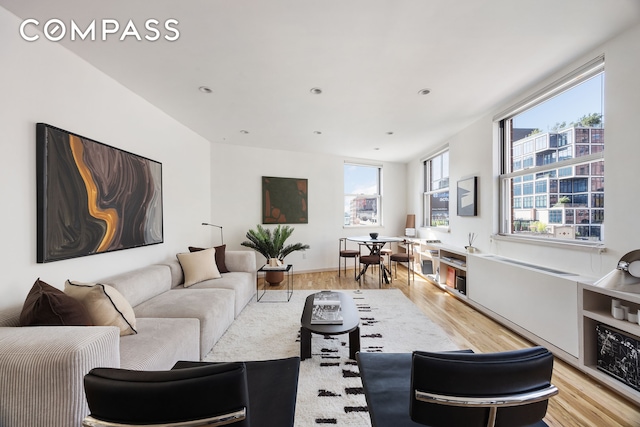 350 W 14th St Unit 6D, New York City, NY 10014 - living area featuring light wood-type flooring and recessed lighting