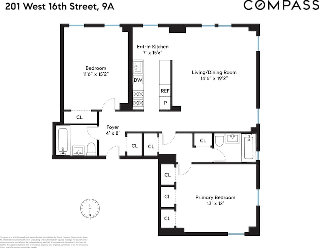 201 W 16th St Unit 9A, New York City, NY 10011 - view of property floor plan