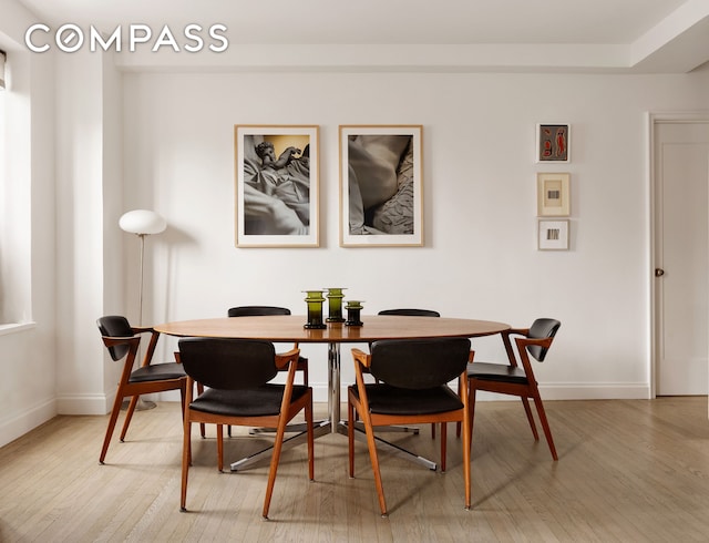 201 W 16th St Unit 9A, New York City, NY 10011 - dining space with light wood-style floors and baseboards