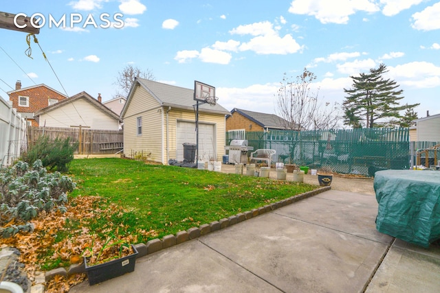 88-29 212th St, New York City, NY 11427 - back of property featuring an outdoor structure and a fenced backyard