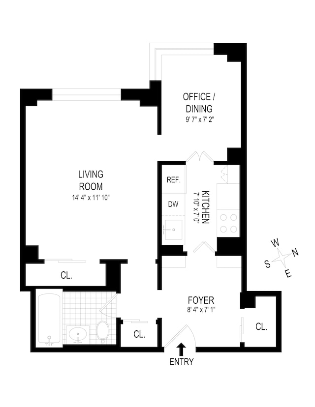 55 E End Ave Unit 15J, New York City, NY 10028 - view of floor plan / room layout