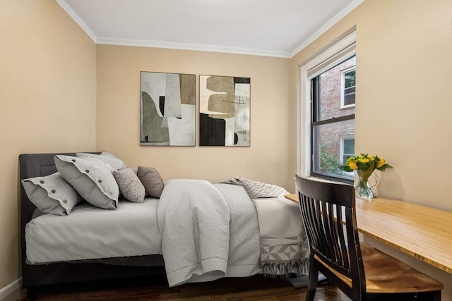 350 Cabrini Blvd Unit 1A, New York City, NY 10040 - bedroom with ornamental molding and wood finished floors