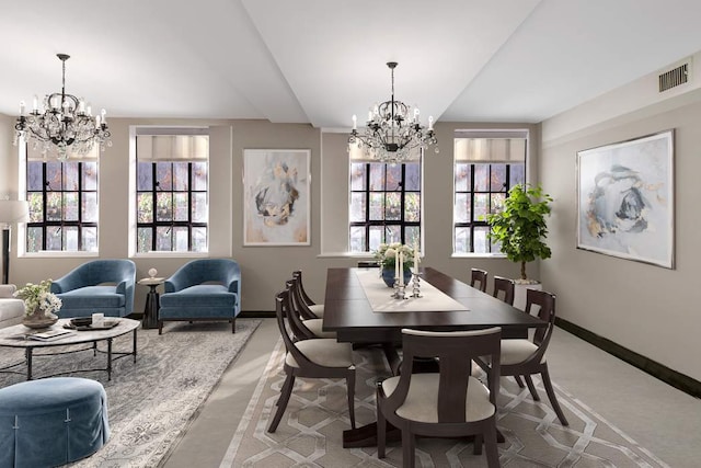10 Park Ave Unit 1/2H, New York City, NY 10016 - dining room with a chandelier and baseboards