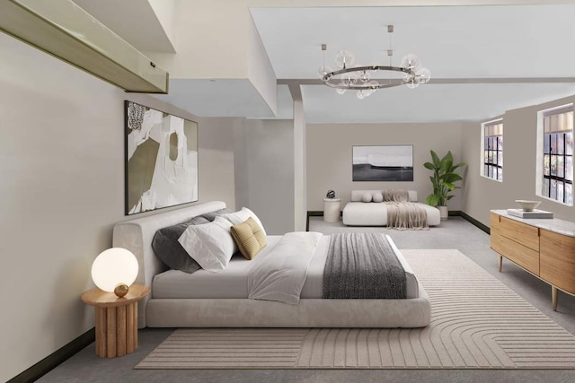 10 Park Ave Unit 1/2H, New York City, NY 10016 - bedroom featuring a chandelier and carpet