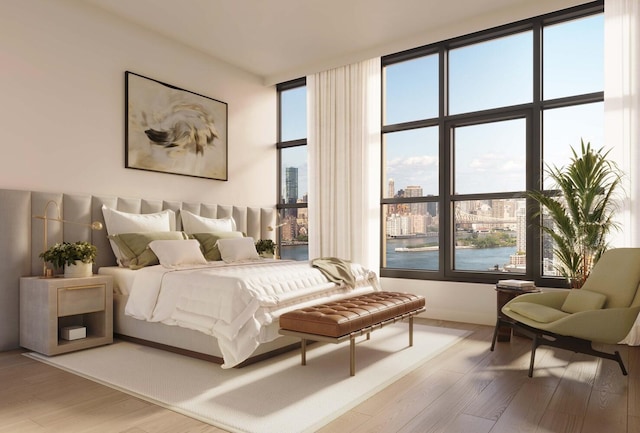 29 Huron St Unit 7Fe, New York City, NY 11222 - bedroom with light wood finished floors and a city view