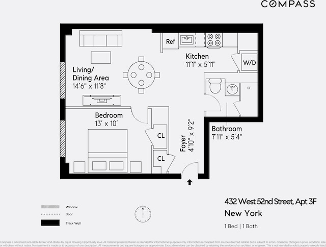 432 W 52nd St Unit 3F, New York City, NY 10019 - view of home floor plan