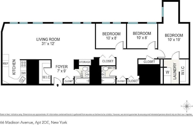 66 Madison Ave Unit 2De, New York City, NY 10016 - view of room layout