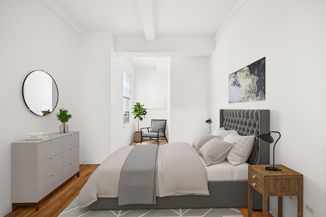 66 Madison Ave Unit 2De, New York City, NY 10016 - bedroom featuring wood finished floors and beam ceiling