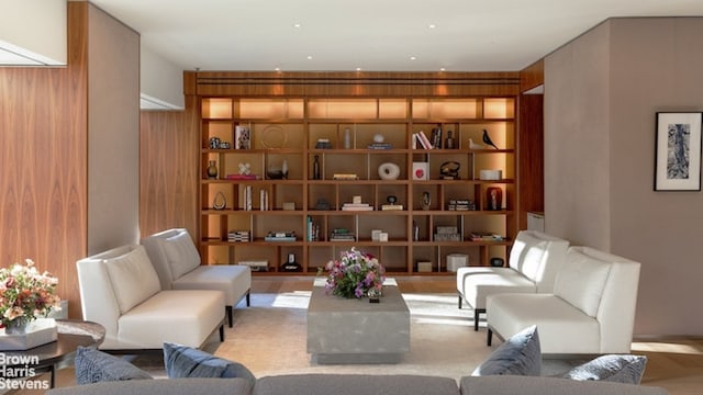 200 Amsterdam Ave Unit 32B, New York City, NY 10023 - living area featuring wooden walls