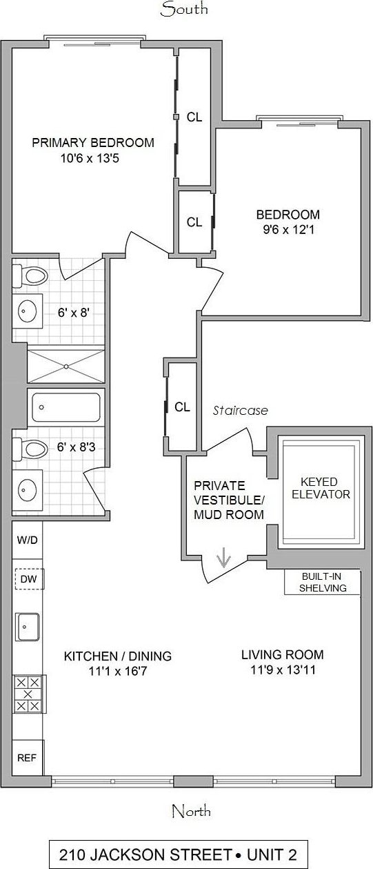 210 Jackson St Unit 2, New York City, NY 11211 - view of floor plan / room layout