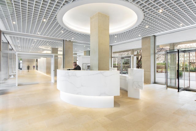 330 E 33rd St Unit 8F, New York City, NY 10016 - building lobby with floor to ceiling windows