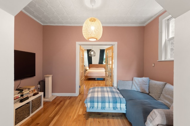 130 Coffey Street House, New York City, NY 11231 - living room with ornamental molding, light wood-style flooring, and an ornate ceiling