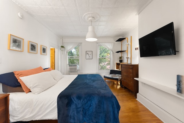 130 Coffey Street House, New York City, NY 11231 - bedroom featuring wood finished floors and cooling unit