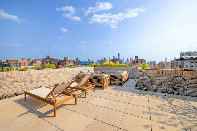 345 W 14th St Unit 5A, New York City, NY 10014 - view of patio / terrace with a view of skyline