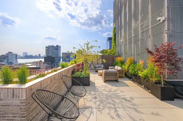 345 W 14th St Unit 5A, New York City, NY 10014 - view of patio / terrace with outdoor lounge area and a view of city