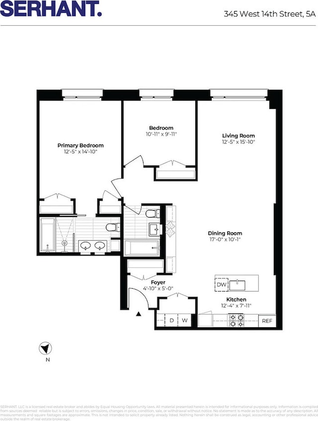 345 W 14th St Unit 5A, New York City, NY 10014 - view of room layout