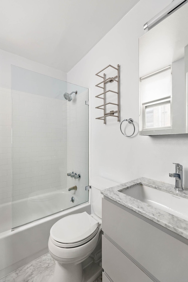 26 Gramercy Park S Unit 8Cd, New York City, NY 10003 - bathroom with vanity, shower / bathtub combination, and marble finish flooring