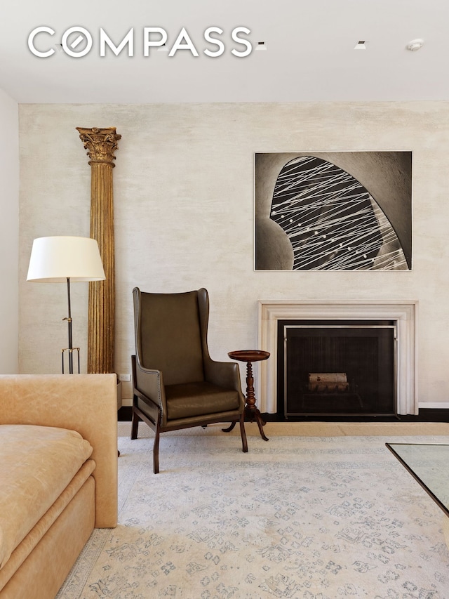 950 5th Ave Unit 3/4, New York City, NY 10075 - sitting room featuring a fireplace