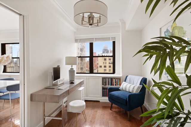 165 E 72nd St Unit 16D, New York City, NY 10021 - office featuring wood finished floors and ornamental molding