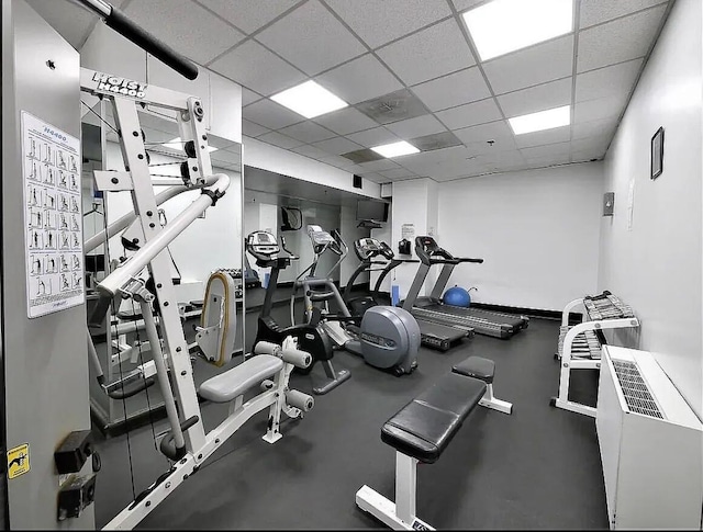 157 E 32nd St Unit 21B, New York City, NY 10016 - gym featuring a drop ceiling