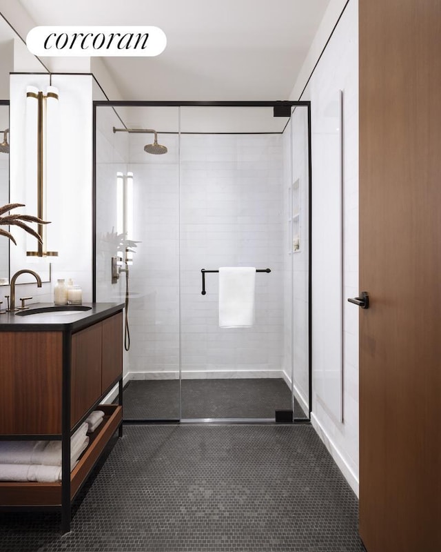 85 Fleet St Unit 73A, New York City, NY 11201 - bathroom with a stall shower and vanity