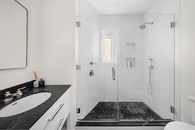 186 Clinton Ave Unit 4B, New York City, NY 11205 - full bathroom featuring vanity and a shower stall