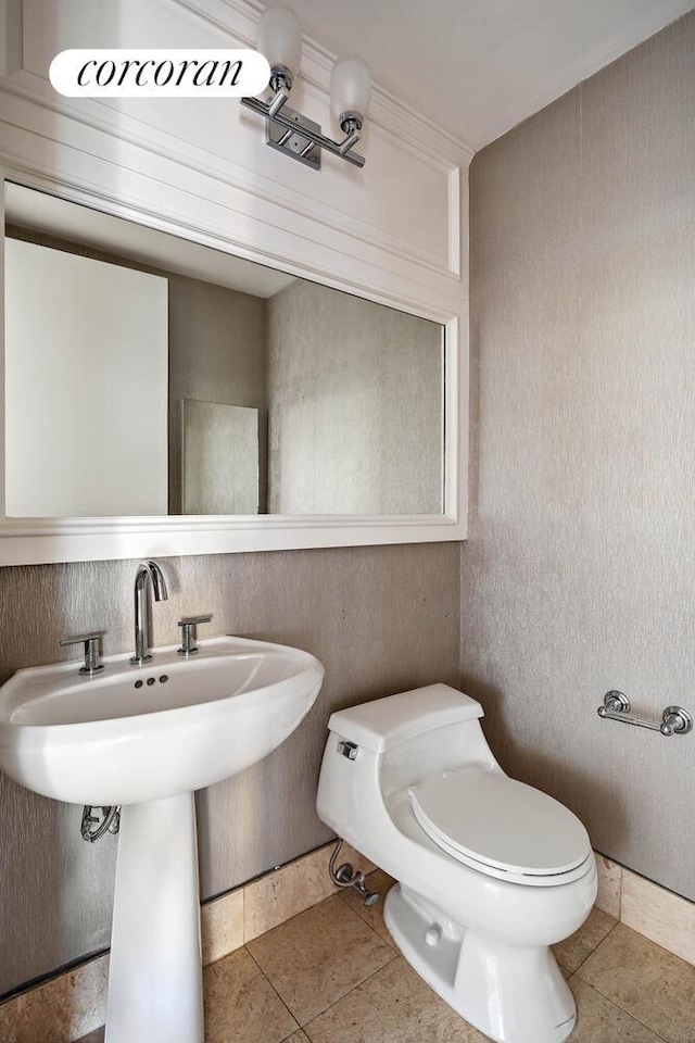 1965 Broadway Unit 8E, New York City, NY 10023 - half bathroom with tile patterned flooring