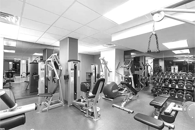 500 E 83rd St Unit 12C, New York City, NY 10028 - exercise room with a drop ceiling