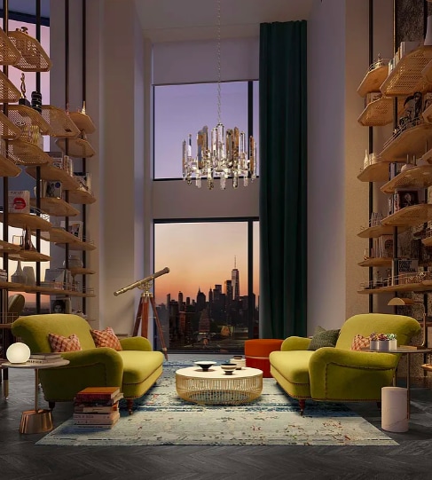 11 Hoyt St Unit 39F, New York City, NY 11201 - sitting room featuring a chandelier