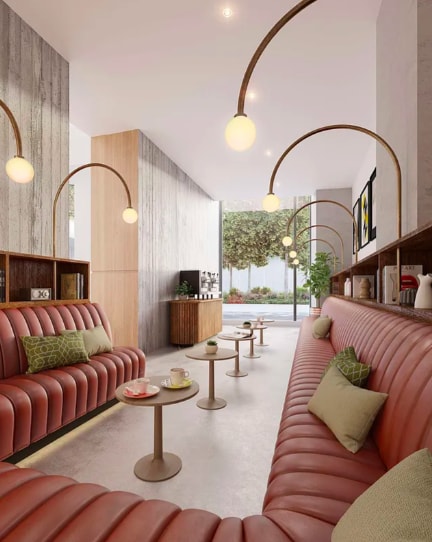11 Hoyt St Unit 39F, New York City, NY 11201 - living area featuring a wall of windows