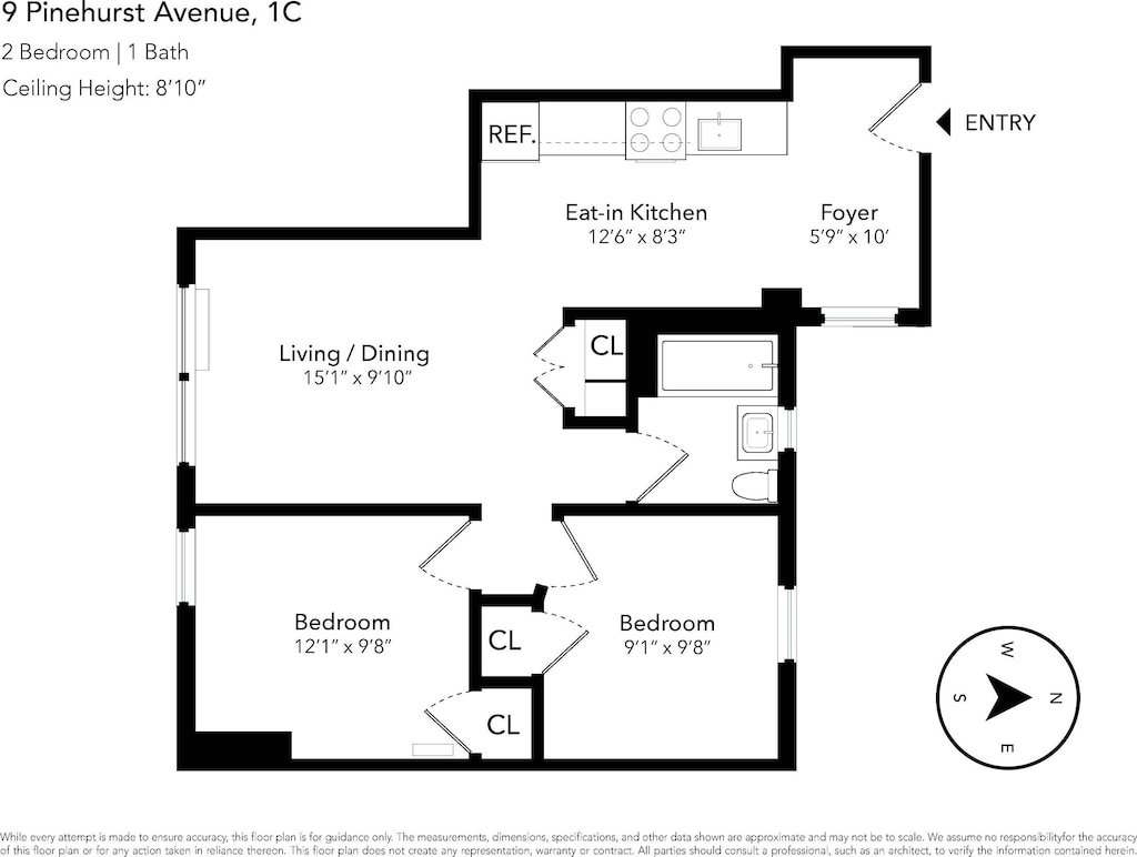9 Pinehurst Ave Unit 1-C, New York City, NY 10033 - view of floor plan / room layout