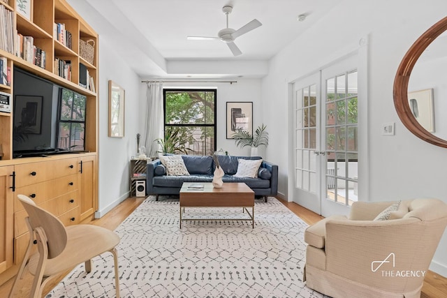 422 State St Unit 6, New York City, NY 11217 - living room with a ceiling fan and light wood-type flooring