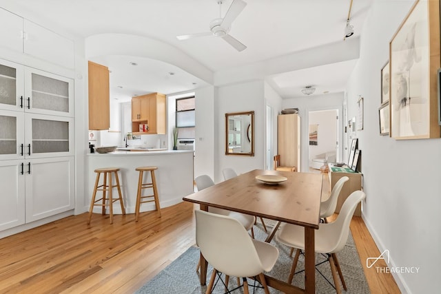 422 State St Unit 6, New York City, NY 11217 - dining space featuring light wood finished floors and ceiling fan