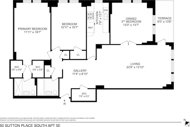 50 Sutton Pl S Unit 5E, New York City, NY 10022 - view of property floor plan
