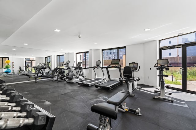 25-21 43rd Ave Unit 511, New York City, NY 11101 - workout area with floor to ceiling windows